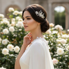 ATHENA COLLECTION - VINTAGE INSPIRED HAIR COMB - HC260 SILVER