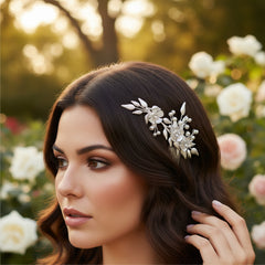 ATHENA COLLECTION - VINTAGE INSPIRED HAIR COMB - HC260 SILVER