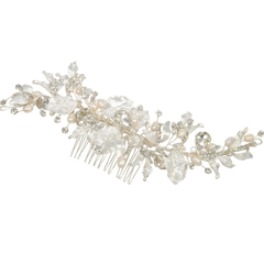 ATHENA COLLECTION - ENCHANTMENT FRESHWATER PEARL COMB - HC262 SILVER
