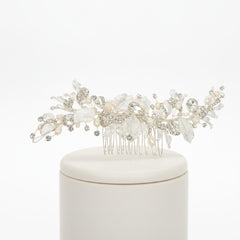 ATHENA COLLECTION - ENCHANTMENT FRESHWATER PEARL COMB - HC262 SILVER
