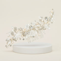 ATHENA COLLECTION - ENCHANTMENT FRESHWATER PEARL COMB - HC262 SILVER