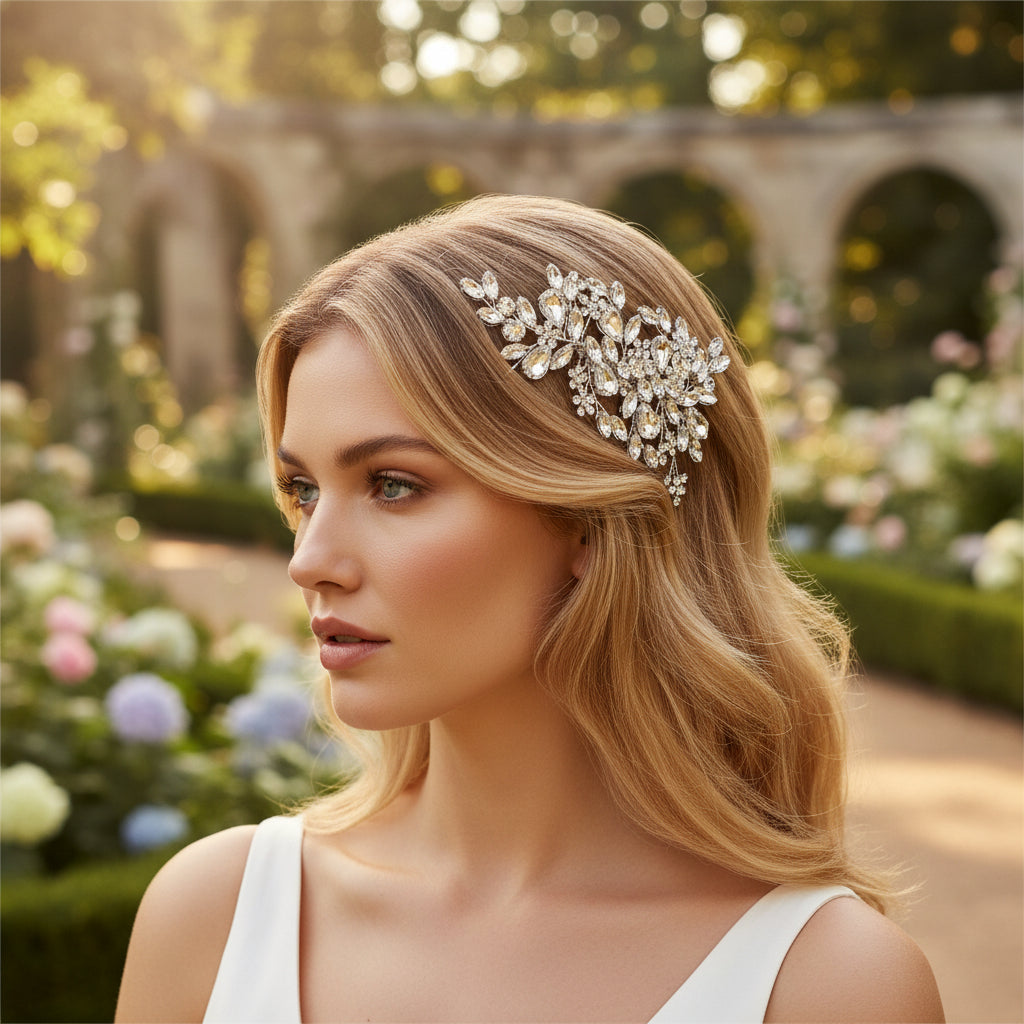 ATHENA COLLECTION - RADIANCE HAIR COMB -  HC263 - SILVER