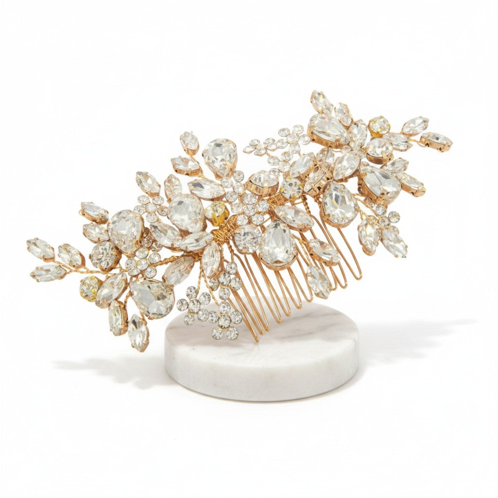 ATHENA COLLECTION - RADIANCE HAIR COMB - HC263 - GOLD