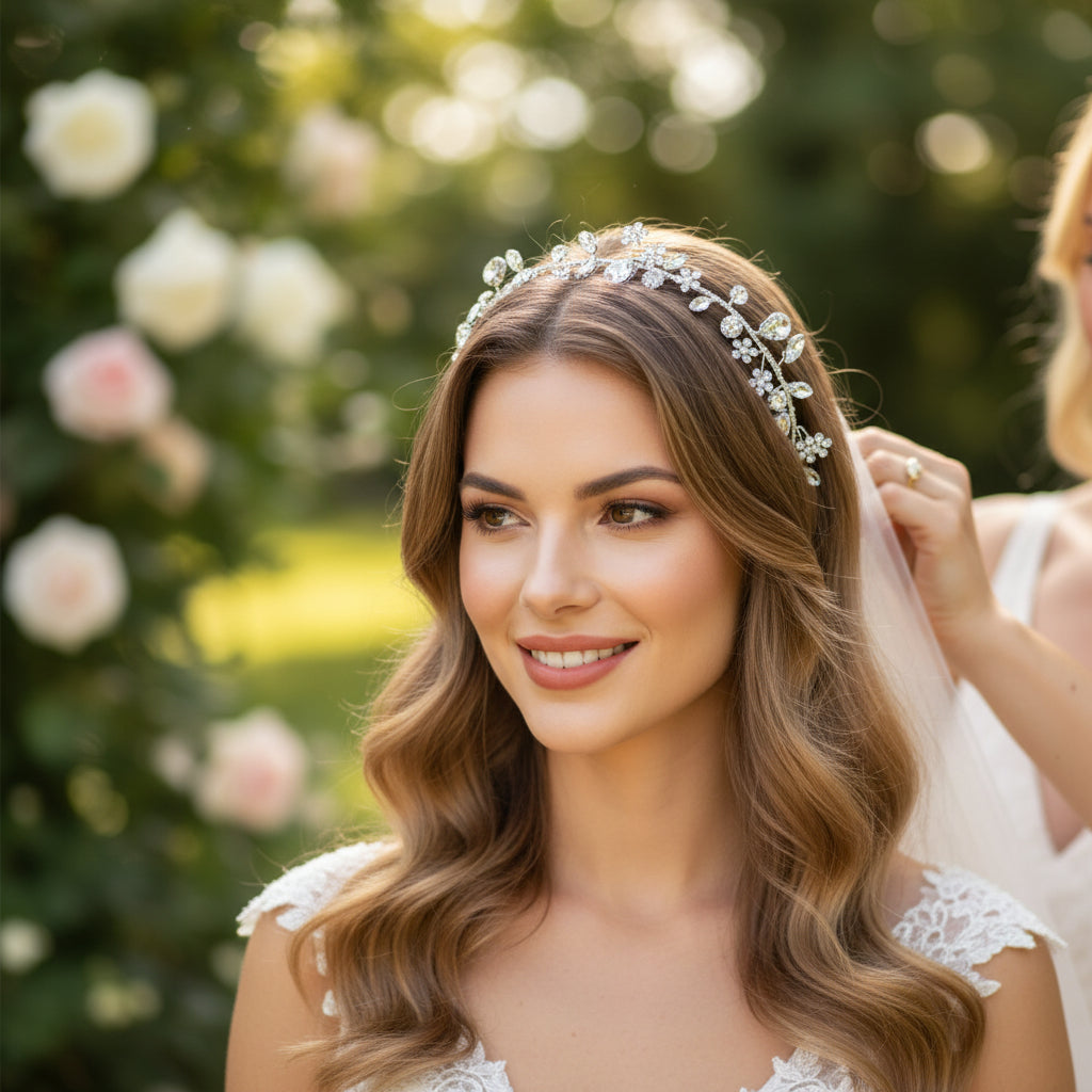 ATHENA COLLECTION - RADIANCE HAIR VINE - HP212 SILVER