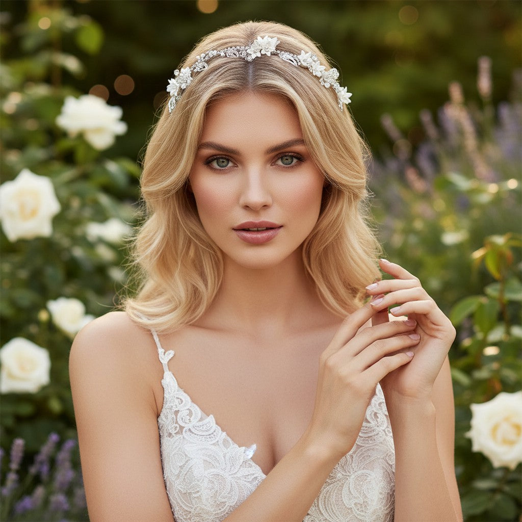 ATHENA COLLECTION - EXQUISITE FLORAL VINE - SILVER HP213