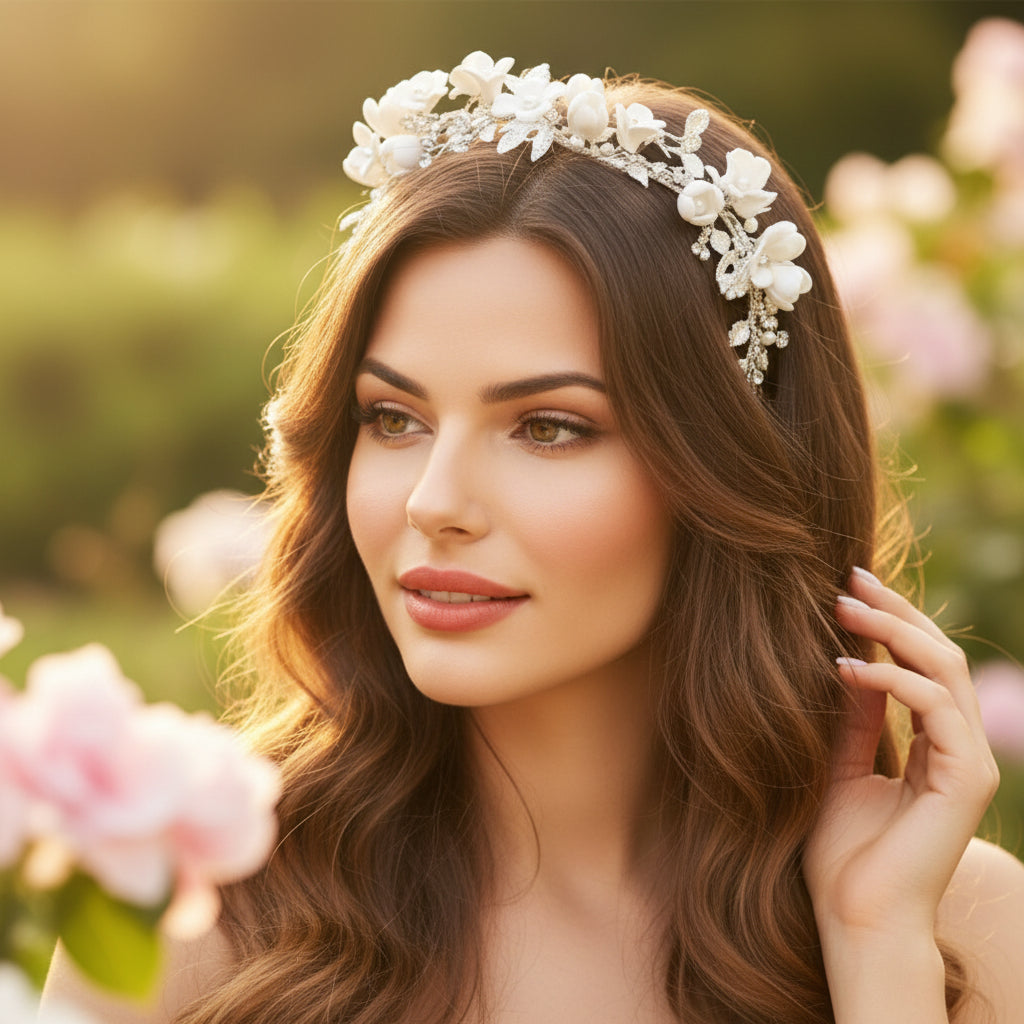 ATHENA COLLECTION - EXQUISITE VINE HEADPIECE - HP217 SILVER