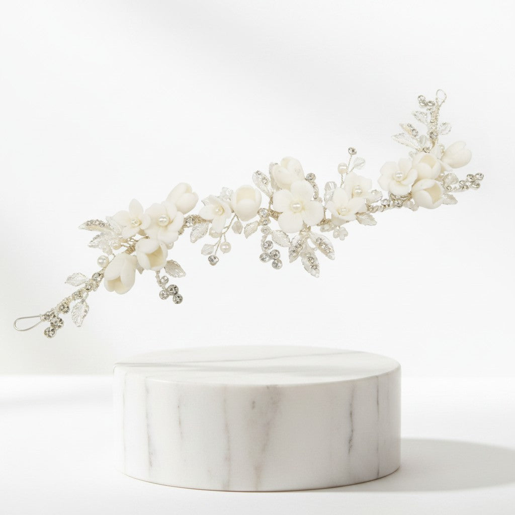 ATHENA COLLECTION - EXQUISITE VINE HEADPIECE - HP217 SILVER