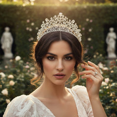 CUBIC ZIRCONIA COLLECTION - CRYSTAL ALLURE CROWN - AHB151 SILVER