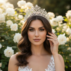CUBIC ZIRCONIA COLLECTION - CRYSTAL ALLURE CROWN - AHB151 SILVER