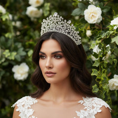 CUBIC ZIRCONIA COLLECTION - CRYSTAL ALLURE CROWN - AHB151 SILVER