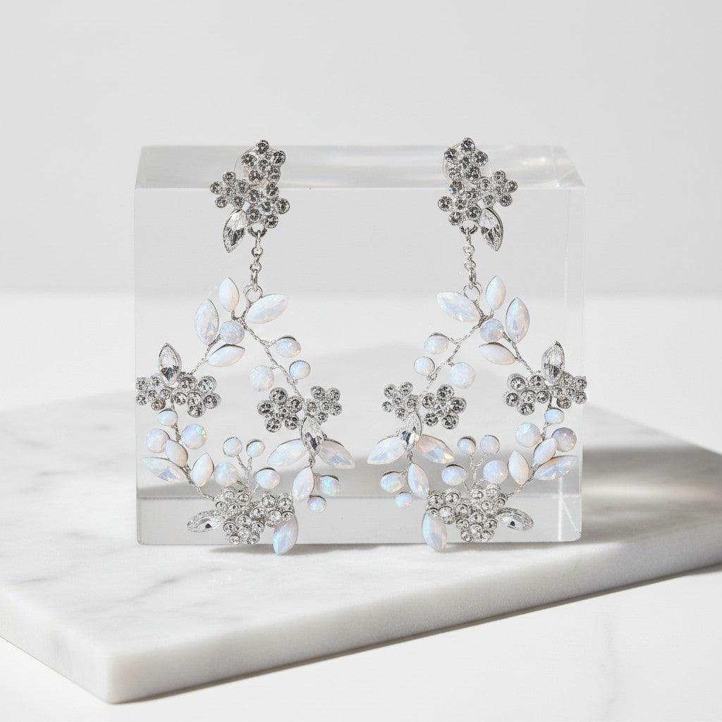 ATHENA COLLECTION - LUXE SHIMMER EARRINGS - CZER691 SILVER