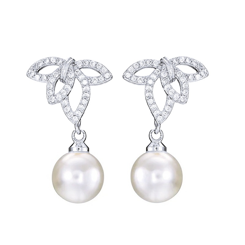 CUBIC ZIRCONIA COLLECTION - CRYSTAL ALLURE EARRINGS - CZER694 SILVER
