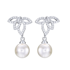CUBIC ZIRCONIA COLLECTION - CRYSTAL ALLURE EARRINGS - CZER694 SILVER