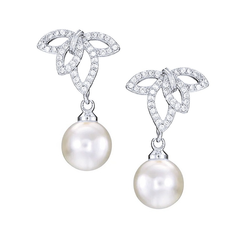 CUBIC ZIRCONIA COLLECTION - CRYSTAL ALLURE EARRINGS - CZER694 SILVER