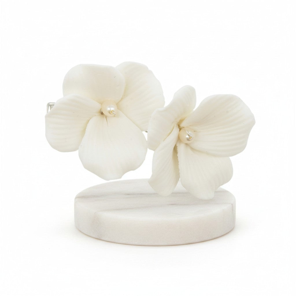 ATHENA COLLECTION - ELEGANCE FLOWER HAIR CLIP - CLIP770 SILVER