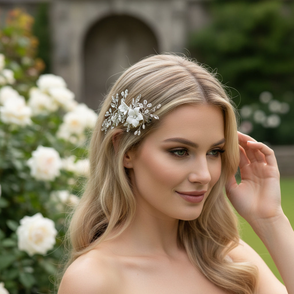 ATHENA COLLECTION - DAINTY FLOWER HAIR CLIP - CLIP 771