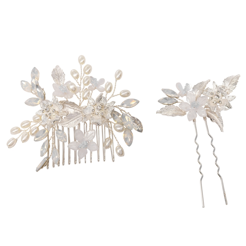 ATHENA COLLECTION - EXQUISITE COMB SET - HC266 SILVER