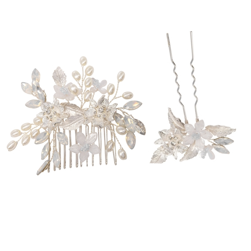 ATHENA COLLECTION - EXQUISITE COMB SET - HC266 SILVER