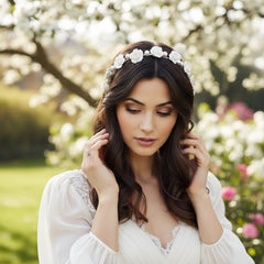 ATHENA COLLECTION - VINTAGE ROSE HEADBAND - SILVER - AHB153 SILVER