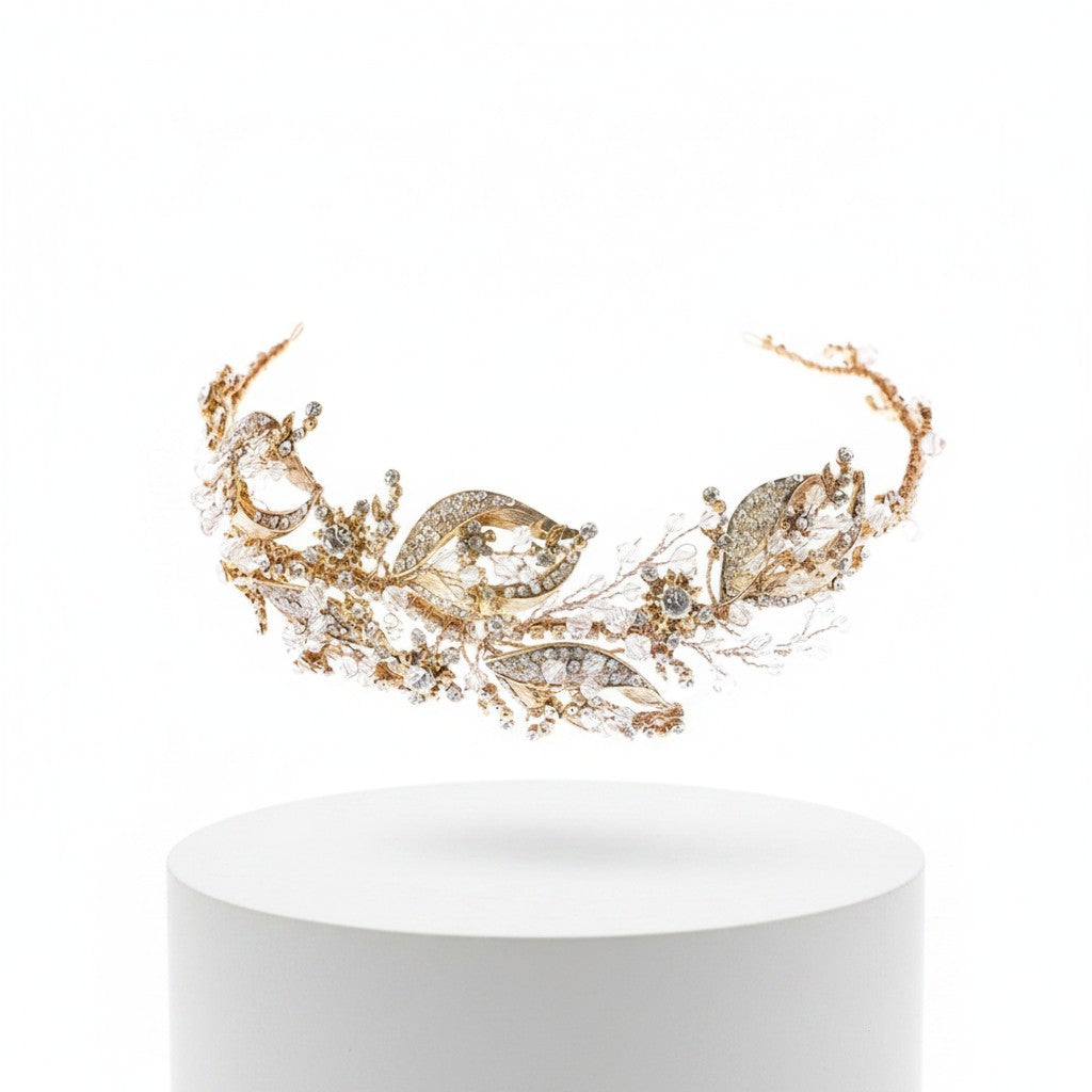 ATHENA COLLECTION - LUXE ANTIQUE GOLD HEADPIECE - HP218 ANTIQUE GOLD