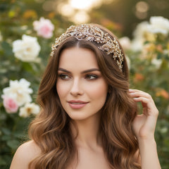 ATHENA COLLECTION - LUXE ANTIQUE GOLD HEADPIECE - HP218 ANTIQUE GOLD