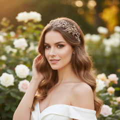 ATHENA COLLECTION - LUXE ANTIQUE GOLD HEADPIECE - HP218 ANTIQUE GOLD