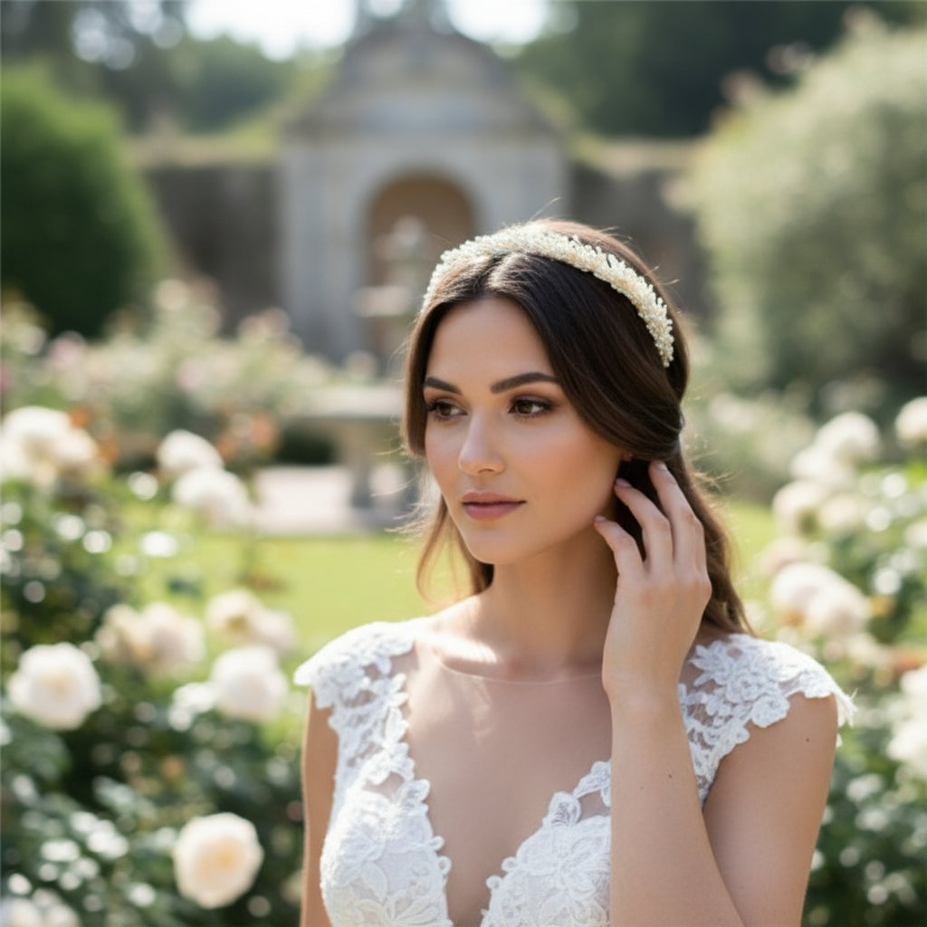 ATHENA COLLECTION -  EXQUISITE PEARL HEADBAND - AHB156 IVORY