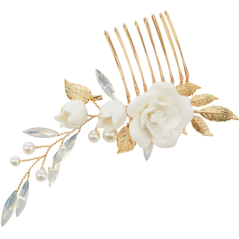 ATHENA COLLECTION - VINTAGE TREASURE HAIR COMB - HC269 GOLD
