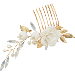 ATHENA COLLECTION - VINTAGE TREASURE HAIR COMB - HC269 GOLD