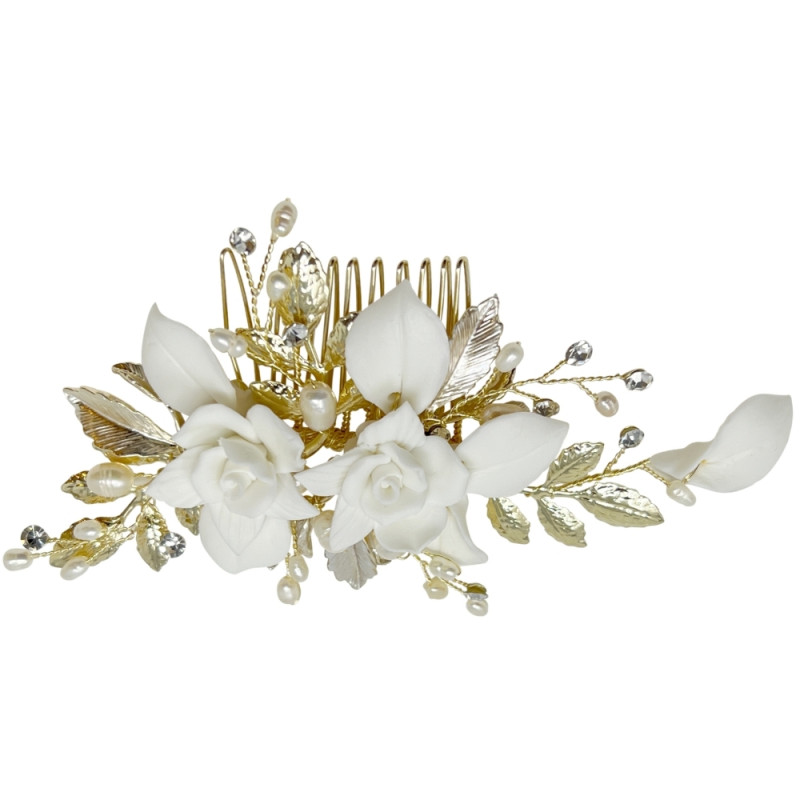 ATHENA COLLECTION - GOLDEN TREASURE HAIR COMB - HC270 GOLD