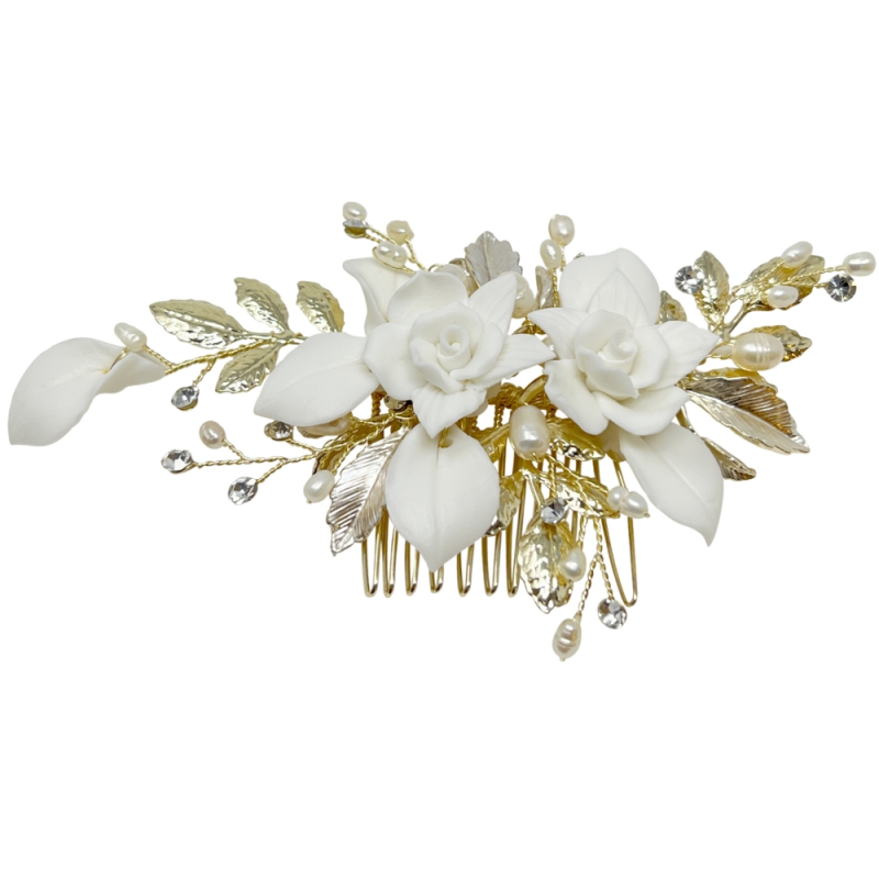 ATHENA COLLECTION - GOLDEN TREASURE HAIR COMB - HC270 GOLD