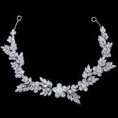 CUBIC ZIRCONIA COLLECTION  - RADIANCE HAIR VINE - HP221 SILVER