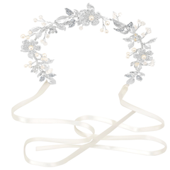 ATHENA COLLECTION - SILVER SPARKLE FLORAL VINE - HP236 SILVER