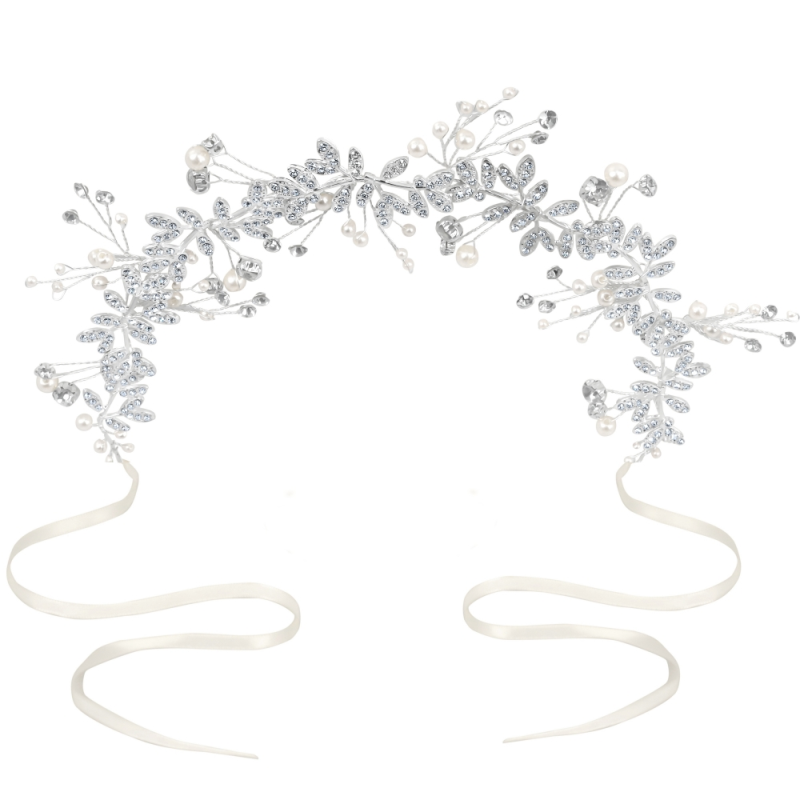 ATHENA COLLECTION - CRYSTAL SPARKLE HAIR VINE - HP237 SILVER