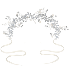 ATHENA COLLECTION - CRYSTAL SPARKLE HAIR VINE - HP237 SILVER