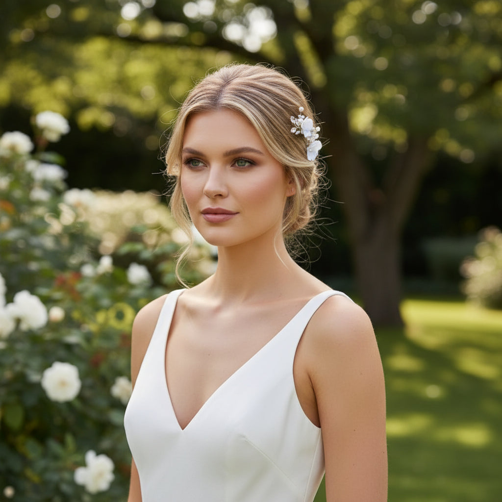 ATHENA COLLECTION - FLORAL ROMANCE HAIR PIN SET - PIN 69 SILVER