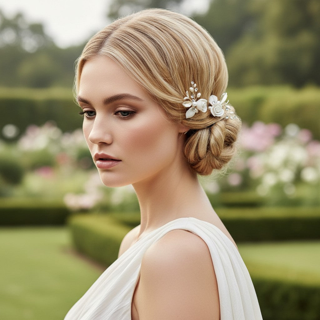 ATHENA COLLECTION - GLAM ROSE HAIR PINS - (PAIR) PIN64 GOLD