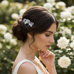 ATHENA COLLECTION - SHIMMER FLORAL HAIR PINS - PIN72 SILVER