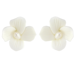 ATHENA COLLECTION - EXQUISITE FLOWER EARRINGS - ( CLIP SCREW ON STYLE) - CZER699