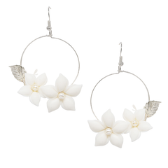ATHENA COLLECTION - FLOWER OF ELEGANCE EARRINGS - CZER700 - SILVER