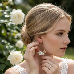 ATHENA COLLECTION - FLOWER OF ELEGANCE EARRINGS - CZER700 - SILVER
