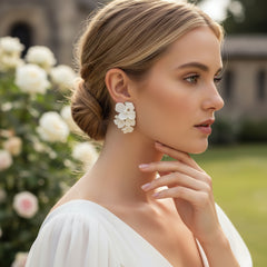 ATHENA COLLECTION - STATEMENT DIVINE EARRINGS - CZER702 SILVER