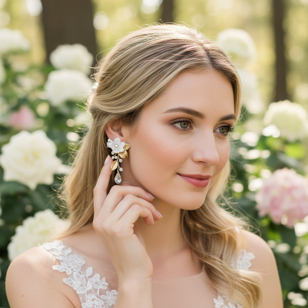 ATHENA COLLECTION - DECADENT GOLD VINE EARRINGS - CZER703 GOLD