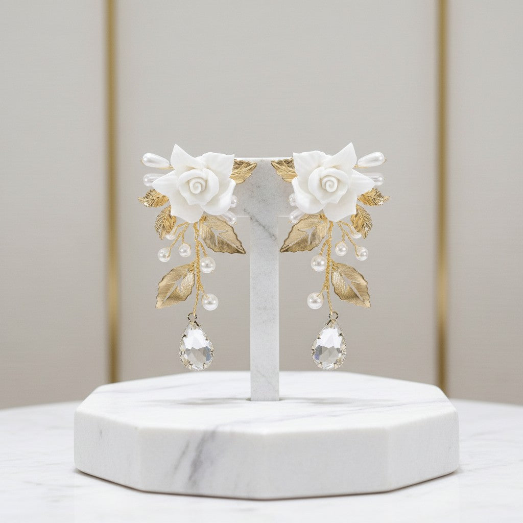 ATHENA COLLECTION - DECADENT GOLD VINE EARRINGS - CZER703 GOLD