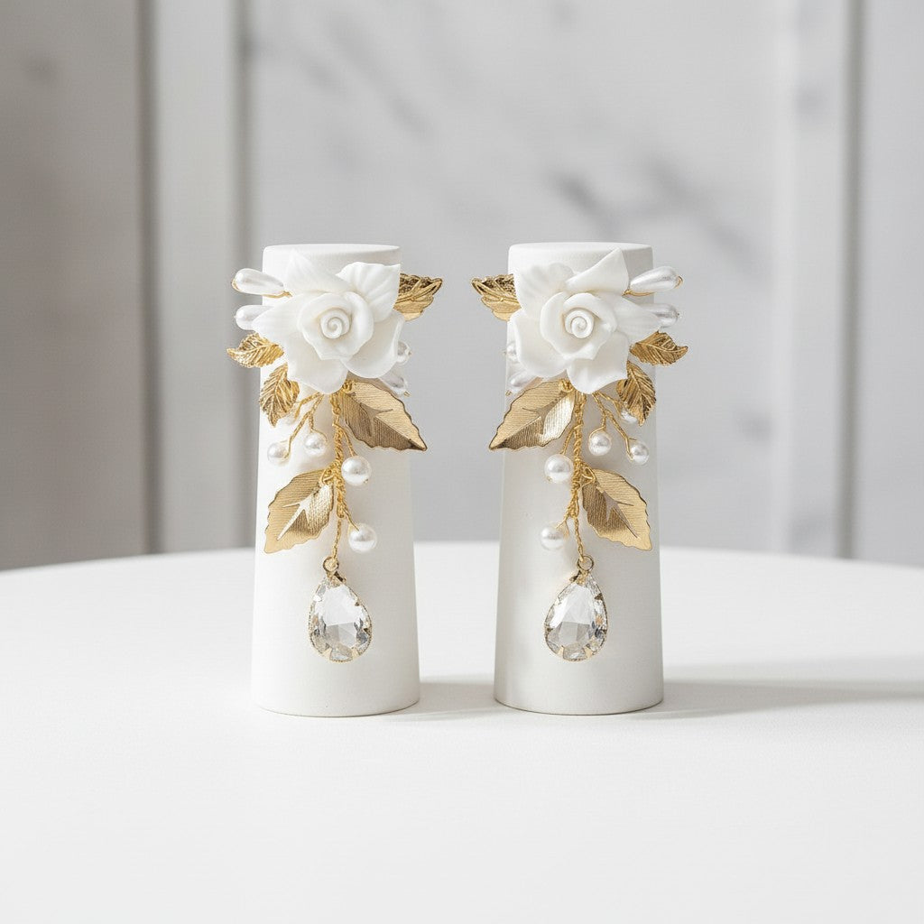 ATHENA COLLECTION - DECADENT GOLD VINE EARRINGS - CZER703 GOLD