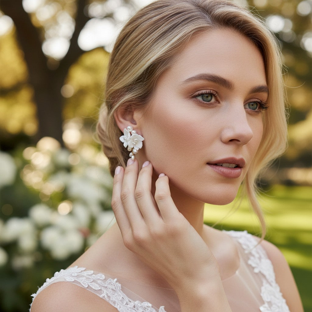 ATHENA COLLECTION - TIMELESS ELEGANCE PEARL EARRINGS - CZER704 GOLD