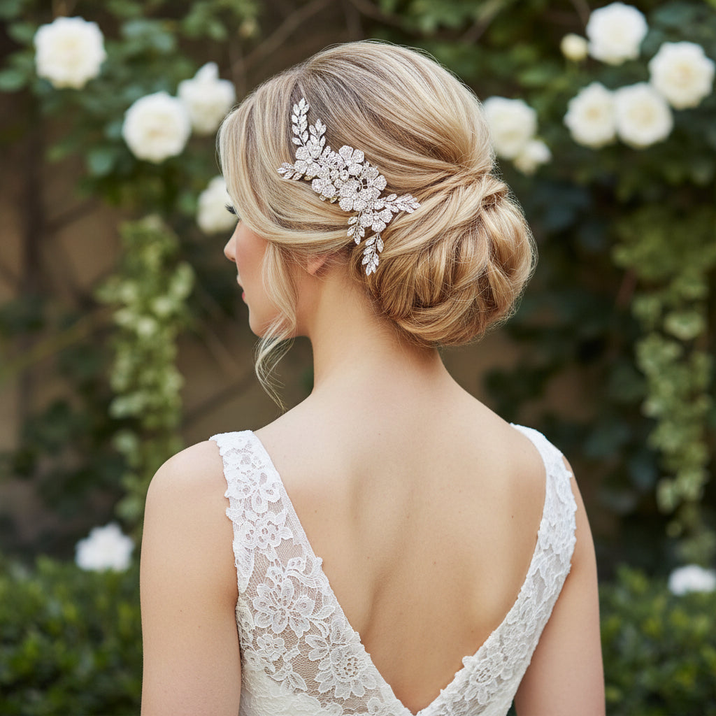 ATHENA COLLECTION - GLAM STARLET HAIR COMB - HC271 SILVER