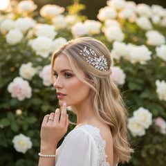 ATHENA COLLECTION - GLITZY GLAM HAIR COMB - HC272 SILVER