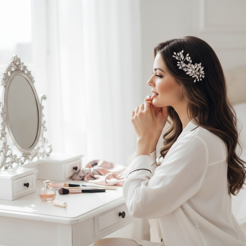 ATHENA COLLECTION - GLITZY GLAM HAIR COMB - HC272 SILVER