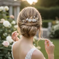 ATHENA COLLECTION - VINTAGE VINE HAIR COMB - HC275 SILVER